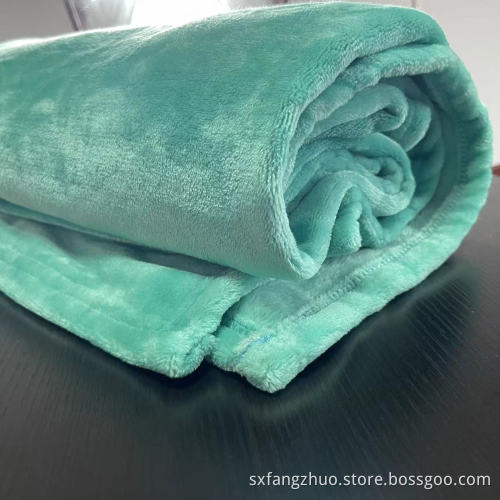 fashion soft solid embroidery logo flannel fleece blanket